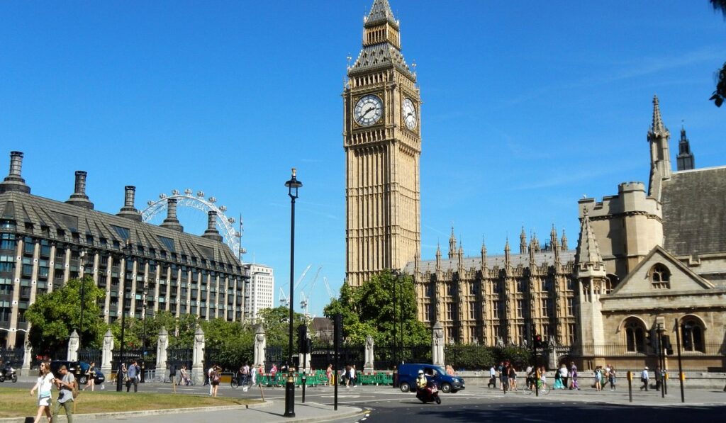 Big Ben and Houses of Parliament in London.