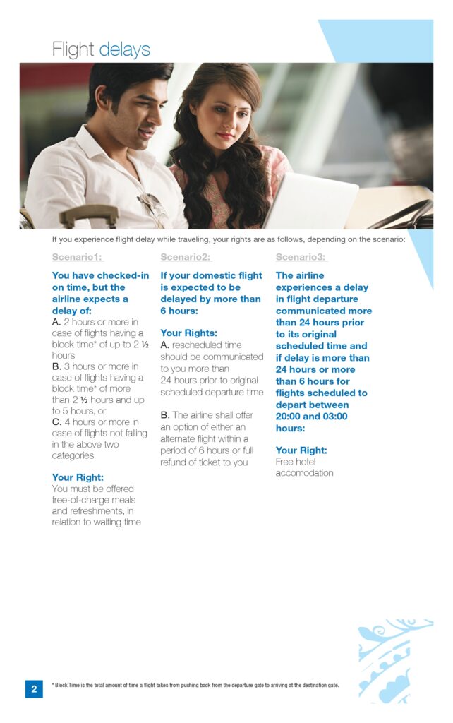 Flight delays section from the DGCA Passenger Charter