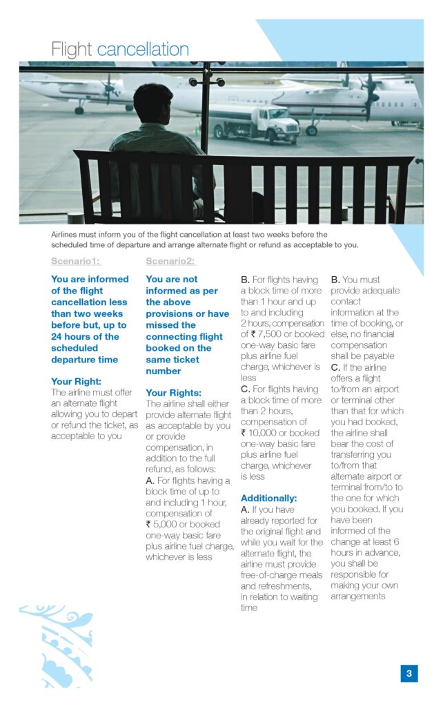 Flight cancellation section from the DGCA Passenger Charter