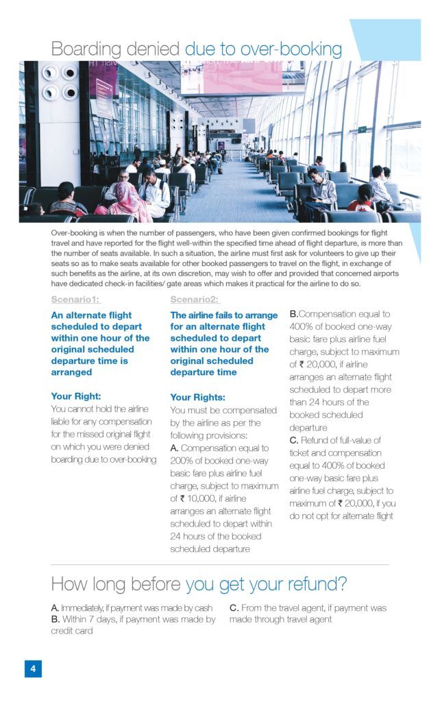 Boarding denied due to over-booking section from the DGCA Passenger Charter