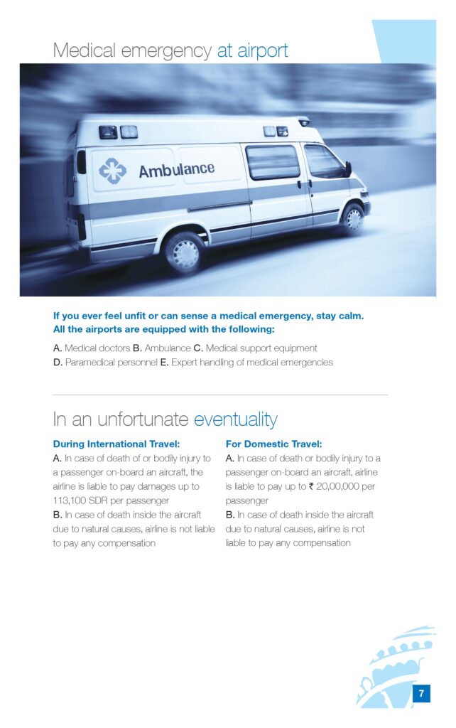 Medical emergency at airport from DGCA Passenger Charter