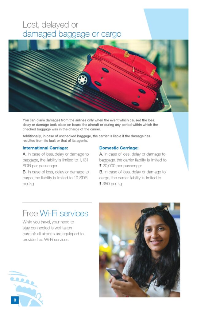 Lost, delayed or damaged baggage or cargo section from the DGCA Passenger Charter