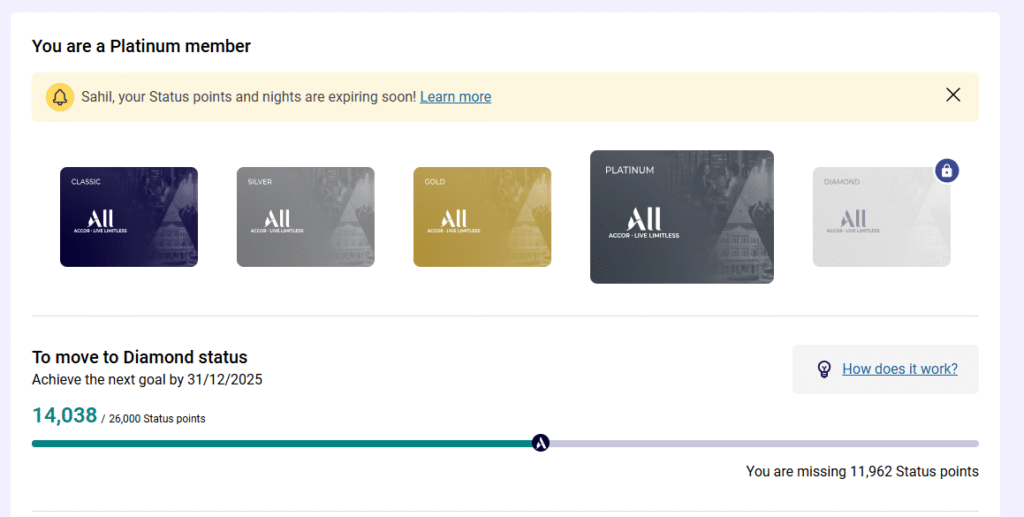 My Way to Accor Platinum