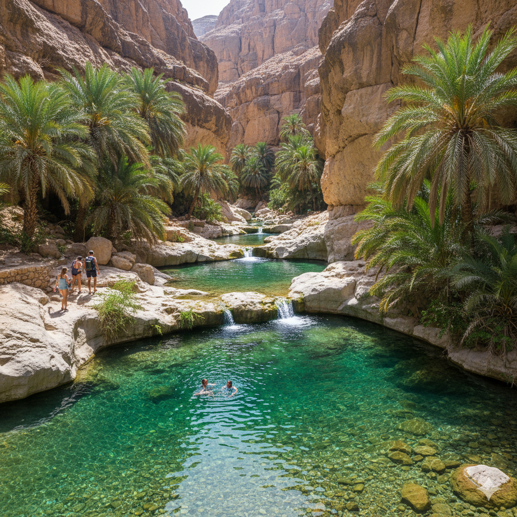 wadi, there are several notable wadis (valleys) located near Muscat that are popular tourist destinations