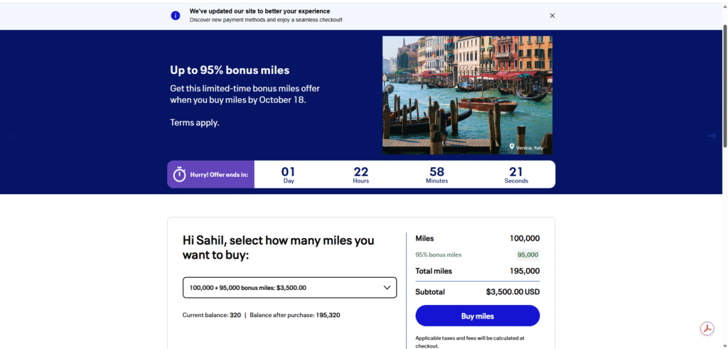 Buy United MileagePlus miles at 95% Discount