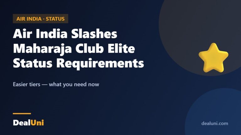 Air India Slashes Maharaja Club Elite Status Requirements — DealUni