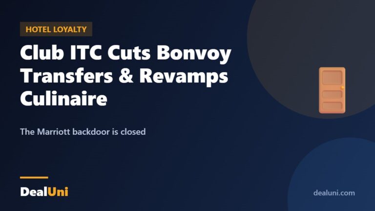 Club ITC Cuts Bonvoy Transfers & Revamps Culinaire — DealUni