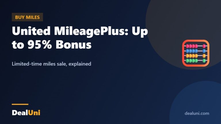United MileagePlus: Up to 95% Bonus — DealUni