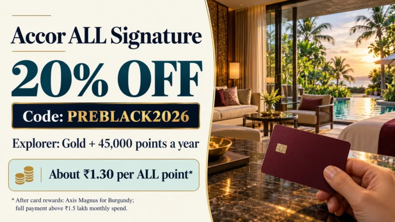 Accor ALL Signature 20% off with code PREBLACK2026: Explorer gives Gold and 45,000 points a year