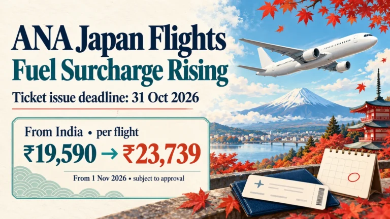 ANA Japan fuel surcharge rise from November 2026
