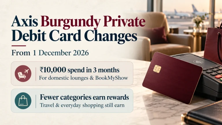 Axis Burgundy Private debit card changes from 1 December 2026