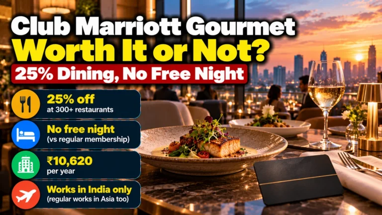 Club Marriott Gourmet worth it or not: 25% dining, no free night, ₹10,620 a year