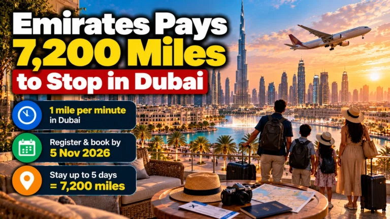 Emirates Skywards Mile-a-Minute offer: earn up to 7,200 miles for a stopover in Dubai
