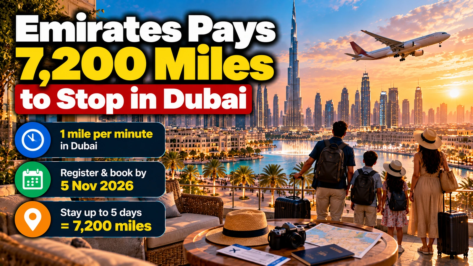 Emirates Skywards Mile-a-Minute offer: earn up to 7,200 miles for a stopover in Dubai