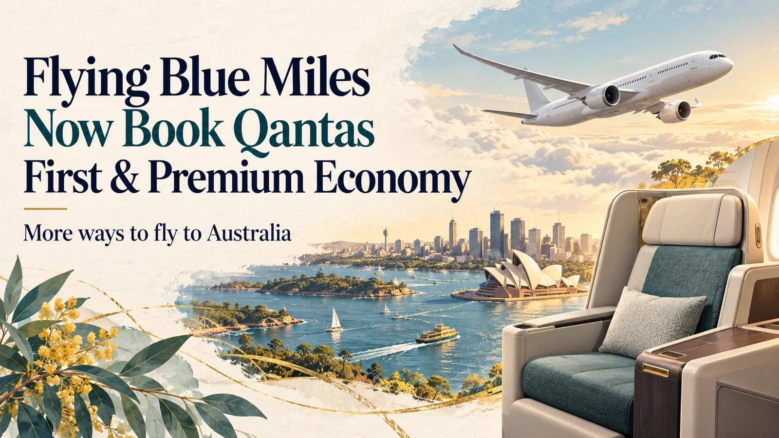 Flying Blue miles now book Qantas First and Premium Economy to Australia