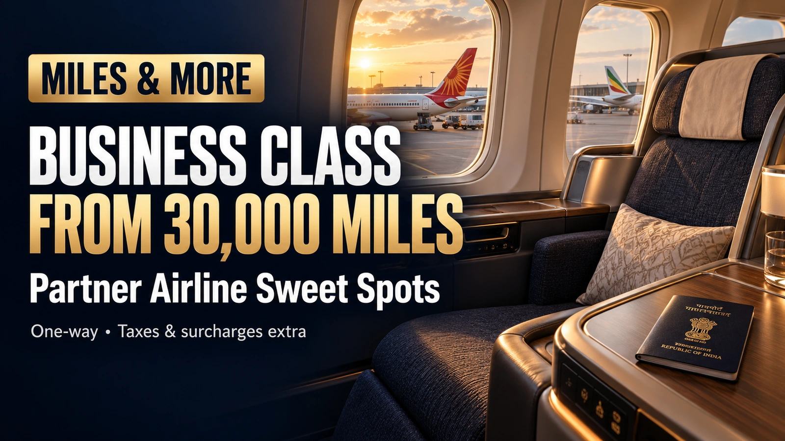 Miles and More partner awards: business class from 30,000 miles one-way from India