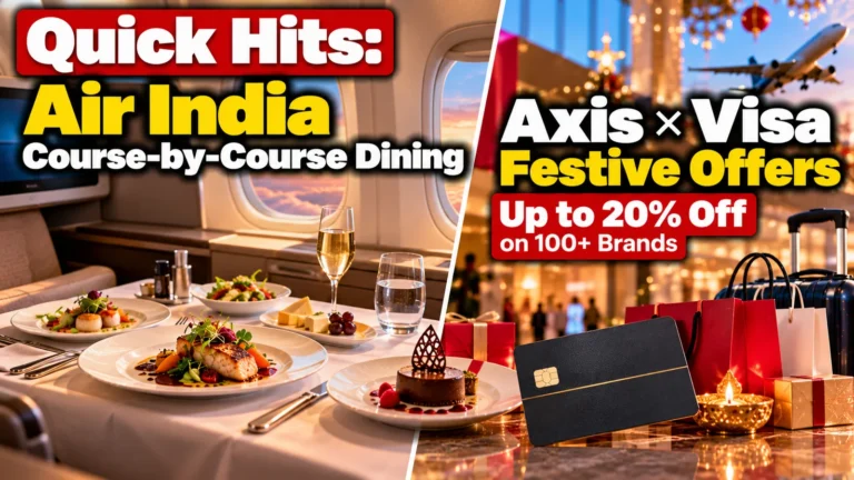 Quick Hits: Air India course-by-course business class dining and Axis Bank Visa festive offers up to 20% off