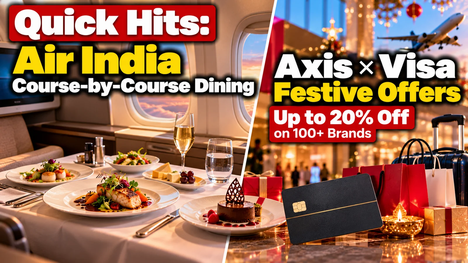 Quick Hits: Air India course-by-course business class dining and Axis Bank Visa festive offers up to 20% off
