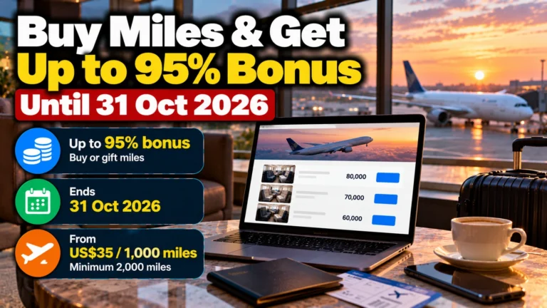 United MileagePlus buy-miles sale with up to 95% bonus until 31 Oct 2026